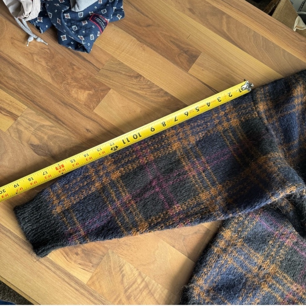 Vintage Paul Harris Mohair Blend Plaid Sweater M Dark Academia Fall Photos - Picture 9 of 10